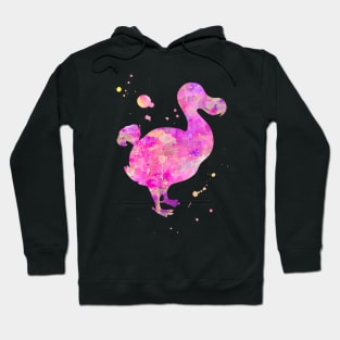 Pink Dodo Watercolor Painting Hoodie